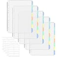 40 Pack A4 Plastic Sleeves Binder Separators with Tabs Binder Pocket 11 Holes Tabs Divider Binder Folders for 2/3/4 Ring Document Pouch Transparent for School Home Office