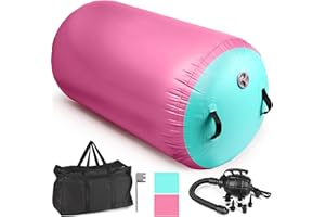 Diealles Shine Air Roll, 100x60cm Rullo ad Aria Gonfiabile Rotondo, Rotolo Gonfiabile con Pompa Elettrica e Borsa per il Trasporto, Air Barrel Gymnastics Roller per Allenamento Fitness Yoga
