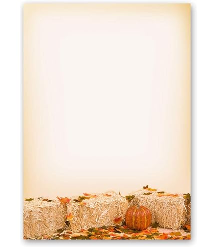 Papier à Lettres Et Enveloppes Halloween - 10 Feuilles A4 + 10 Enveloppes DIN LONG, Motif Automne Et Citrouilles - 5