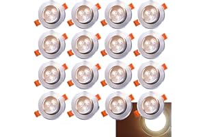 ‎DAROMIGO Daromigo LED Einbaustrahler, Ultra flach 3W 230V LED Spots Einbauleuchten, 3200K Warmweiß, IP20 Schutzart, 30° Schwenkbar, LED Einbauspots für Badezimmer und Wohnzimmer, 20er Set [Energieklasse A++]