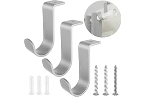 Grevosea 3 Pack Curtain Rod Bracket, Ceiling Curtain Rod Bracket Single Curtain Rod Holders for 1-1/4 Inch Rod Drapery Rod Heavy Duty Curtain Rod Brackets for Living Room Bedroom (Silver)