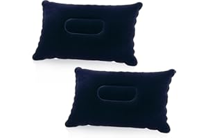 pawpoem 2 PCS Oreillers Gonflables Ultra Légers et Imperméables, (38X24CM), Coussin Gonflable Plage et Camping Accessoires, Coussin de Plage Gonflable Compact pour Voyage, Randonnée, Plein Air, Pêche