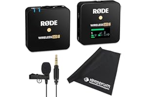 RØDE Rode WIGO II Single Système de Microphone sans Fil GO + Micro Cravate Lavalier GO + Chiffon en Microfibre Keepdrum