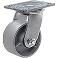 Syration Heavy Duty Caster Steel Cast Iron Wheel, Tool Box and Workbench Swivel Caster 800LB Capacity (4 inch, 1 Swivel)