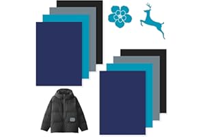 brileze 8 Sheets Down Jacket Repair Patch 20 x 15 cm Self Adhesive Nylon Repair Patches Self-Adhesive Fabric Repair Stickers Waterproof Tape for Down Jacket Coat Puffer Tent Outerwear Bag, 4 Colors