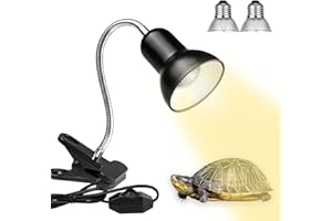 MetalNuts Tortoise-Spotlight-Terrarium Tortoise Heat Lamp - 2 Bulb 25W 50 W UVA UVB Light Lamp, Heat Spotlight Reptile Light Aquarium Basking Light with Holder