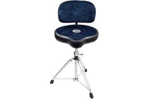 ROC-N-SOC Roc n Soc BLUE Drum Stool Throne With Base And Back Rest