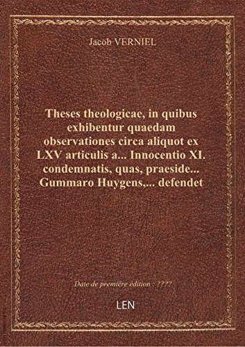 Theses Theologicae In Quibus Exhibentur Quaedam Observationes Circa Aliquot Ex Lxv Articulis A I 2405948 Mobilephone Tracker Usa