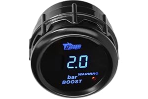 LKRXW Medidor de Presión de Turbo para Coche 52mm Indicador de Boost para Auto 12V Azul Luz Digital Medidor de Sobrealimentación para Automóvil Manómetro Turbo Turbomedidor Bar