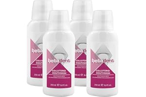 Betadent KIT 4 COLLUTORIO CON CLOREXIDINA 0,20%. Contrasta placca, carie, gengiviti. Ideale in caso di gengive irritate e infiammate e in seguito a trattamenti odontoiatrici chirurgici. 4x250 ml