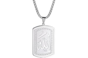 unift Allah Collar para Hombres Mujeres de Acero Inoxidable Chic Encanto Islámico Musulmán Allah Medallón Colgante Collar de Joyería árabe
