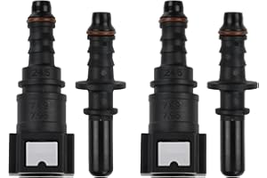 DURONGE 2er-Set 7,89 mm SAE auf 5/16 8 mm gerader Auto-Kraftstoffleitungsschlauch Schnellverbinder, Schnellverschluss-Anschluss, Kraftstoffleitung Verbinder Schlauchkupplung