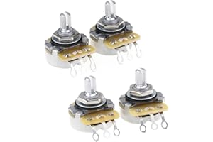 MUSICLILY CTS 450 Series A/B 500K Potenciómetro de Audio/Linear Split Shaft Fine 24-Splines Pot para Bajo de Guitarra Eléctrica, 10% de Tolerancia (2 Audio, 2 Linear)