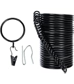 44 Stück Vorhangringe Mit Ösen & Haken - 3,2 Cm Innendurchmesser, Für Stangen Bis 2,2 Cm, Schwarz