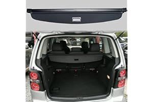 NORAS Voiture Étagère Coffre Arrière Rétractable pour Volkswagen VW Touran Ⅱ 2006-2015, Rear Trunk Cargo Partition Cargo Colis Coque Cache-Bagages Couverture Cargaison