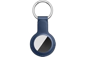 Meliya Funda para AirTag Llavero, Protectora de Cuero Anti-Perdida y Anti-Rasguños (No Incluye AirTags) (Azul)