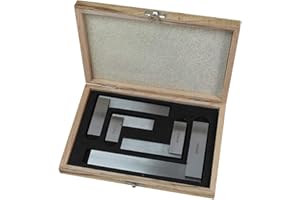 Faithfull FAIESSET4 4-częściowy zestaw inżynierów kwadratowych 50, 75, 100, 150 mm (2 cale, 3 cale, 4 cale, 6 cali) w drewnianym pudełku prezentacyjnym