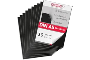 ‎MAGSTICK Magstick Magnet-Folie selbstklebend 10 Stück I DIN A5 I Magnetklebefolie I flexibel zuschneidbar magnetisch beklebbar I zum Basteln ordnen I Stanzen Aufbewahrung Magnetbogen Fotomagnet I mag272