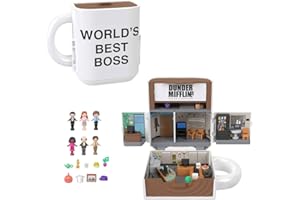 Polly Pocket x "The Office" Taza de café con seis personajes y nueve accesorios, para Fans y coleccionistas adultos, JCC19