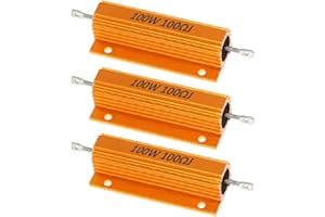 ETOPARS 3 Pezzi Resistore in Alluminio 100W 100 Ohm 5% Resistenza Alluminio Case Resistori di Carico A Filo Avvolto Oro Montato Sul Telaio Decoder Adattatore Converter