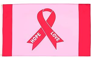 AZ FLAG - Bandera Lazo Contra El Cancer De Seno - 90x60 cm - Bandera Lazo Rosado 100% Poliéster Con Ojales de Metal integrados - 50g - Colores Vivos Y Resistente A La Decoloración