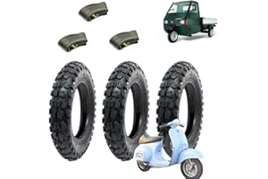 ECOVELO 3 Reifen 3.50-10 + Kammern, gebogenes Ventil Reifen, Reifen APE Piaggio Vespa PX 125 150 200 Primavera