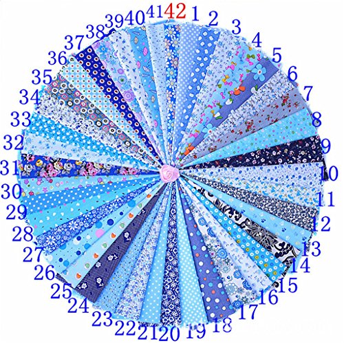 KAMIERFA Farbic Design Patchwork Stoff Baumwolltuch Stoffpakete 20 x 30cm Blau
