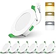 ALUSSO LIGHTING 4W LED Recessed Spotlight 230V Ultra Flat Dimmable Ceiling Spotlights 310 Lumen, 3000K 4000K 6500K Adjustable Recessed Lights, IP44 Suitable for Bathroom Living Room, 6 Pack,White