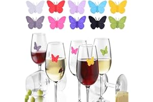 YouU 10 Unités Marque-Verres Drink Wings Set pour Les Verres à Eau ou Les Verres à vin À Utiliser Lors de réunions de Famille, fêtes et Autres événements Silicone