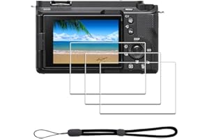 iDaPro Screen Protector for Sony Alpha A6700 A7C II 7C II A7CII / 6700 ZV-E1 ZVE1 & Hand Lanyard [3+1 Pack] Tempered Glass Easy Installation