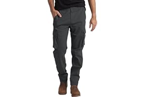 westAce Mens Stretch Cargo Trousers Heavy Duty Regular-Fit 6 Pockets Combat Workwear