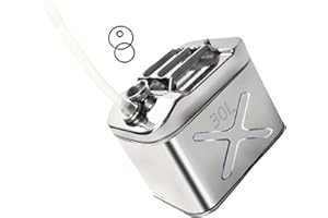 BUENATIENDA Bidon d'essence épaissi Bidon de carburant Réservoir de carburant 30 litres en acier inoxydable 304 avec bec verseur, jerrycan de 30 litres pour essence, diesel, huile et eau avec bec verseur