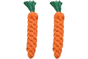 ASFWAGQ 2 Stück Hundespielzeug Karotte, Robustes Kauspielzeug für Welpen, Hunespielzeug aus Geflochtenem Seil,für Zahnreinigung, Interaktives Hundespielzeug, für Kleine Mittelgroßen Hund