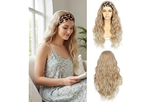 Sapphirewigs Peruker blond vågig syntetisk skugga peruker för kvinnor utan lim daglig användning cosplay pannband hår 150 % d