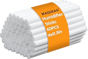 MAQIHAN 60PCS Humidifier Stick Filter Refill - Mini Air Diffuser Pure Wicks Refill Cotton Filter Sticks Replacement Wicks for Small Portable Humidifier Diffuser in Office Bedroom Home