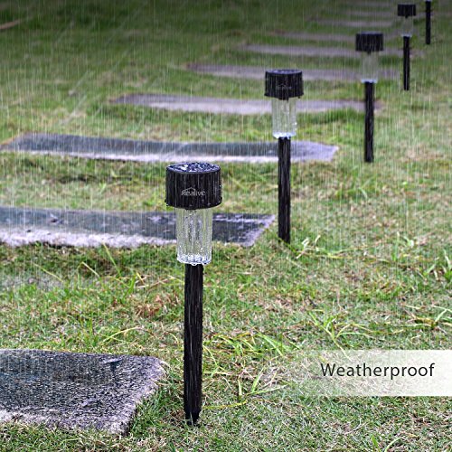 Kealive LED Solarleuchte Garten Lampe mit Erdspieß Wegeleuchten Gartenleuchte aus Edelstahl, 6er Set Wasserdicht für Außen / Landscape / Outdoor (LT-SO1) - 4