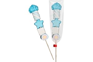 CHALANDO FRUIT & CHOCOLATE Chalando Spiedini Marshmallow Azzurri 12 Pezzi, Spiedini Dolci Colorati con Caramelle Morbide, Idea Golosa per Compleanni, Eventi Speciali, Regali e Allestimenti per Feste a Tema (Celeste)