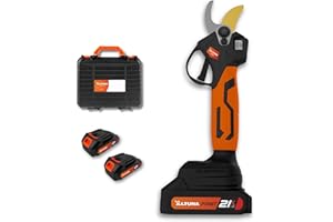Altuna - Tijeras de Podar a Batería de Titanio - Motor Brushless - Corte 19/28mm - Con Pantalla Display - Incluye 2 Baterías 21V - Empuñadura Bimaterial - Maletín y Accesorios Incluidos - AF28