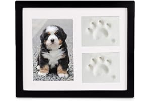 VANKEE Dog Paw Tattoo Paw Print Set Dog Picture Frame - Rabbit Dog Animal Paw 3D Paw Print, Moulded Foam without Plaster for Animals, Photo Frame Paw Print Rabbit Cat (Black)