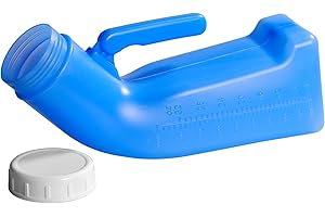 LAOJU Urinflasche für Männer Tragbare Urinal 1.2L Notfall Urinflasche Wiederverwendbare Mobile Toilette Kunststoff Urinflaschen mit Deckel für Reisen Camping Unterwegs