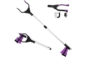 Esportic Greifzange für Senioren, Faltbare Greifer, Aluminium Garten Greifer, Müllzange, Anti-Rutsch-Kiefer, 32" Langer Greif-Werkzeug mit Magnetspitzen für die Abfallsammlung, Armverlängerung