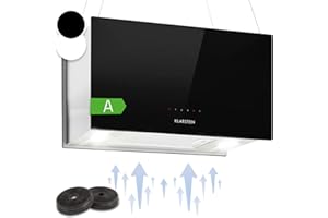 Klarstein Dunstabzug, Insel-Dunstabzug Freihängend, Abluft/Umluft Dunstabzug zur Deckenmontage, Dunstabzugshaube mit 3 Stufen, Timer, 590m³/h Luftstrom & Aktivkohle-Filter, Inselhaube für die Decke