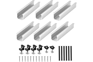 HAPHOME Kit de Support de Panneau Solaire - 6 PièCes de 12cm Support RéGlable Rails Courts en Aluminium SystèMe de Montage pour Panneaux Solaires 30-35 Mm Panneaux Solaires,Toit Plat,Kit de Fixation PV
