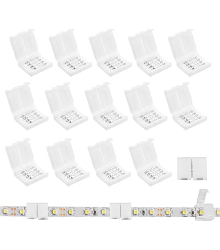 M METERXITY 10-Pack T-Shape 3-Pin LED Strip Connectors – Solderless, Gapless, For 8mm 5050/2835 Single-Color Lights