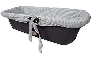 Babyline Summer Celeste – Copertura per passeggino, 90 x 40 cm, a quadri celesti grigio