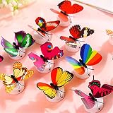 panniuzhe 12 PCS LED Leuchte, Creative Blinklicht Colorful Schmetterling Nachtlicht Aufkleber Wand Aufkleber Lampe LED Deko Night Lights zufällige - 3