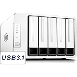 TERRAMASTER D5-300 USB3.0(5Gbps) Typ-C 5 Bay Externe Festplatten RAID Gehäuse RAID 5 Aluminum Festplattenhäuse (Diskless)