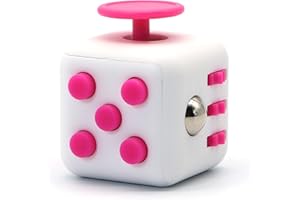 Appash Fidget Cube Stress Anxiety Pressure Relieving Toy Great for Adults and Children[Gift Idea][Relaxing Toy][Stress Reliever][Soft Material] (White & Pink)