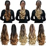 Neverland 20"(50cm) Ombre Two Tone Long Big Wavy Claw Curly Ponytail Clip in Hair Extensions