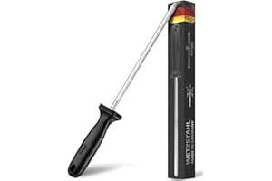 SCHWERTKRONE® Fusil à Aiguiser Solingen Acier Inoxydable [MADE IN GERMANY] - Fusil pour Aiguiser les Couteaux dans la Cuisine - Sharpening Steel Chrome Vanadium - Usil À Aiguiser de Haute Qualite